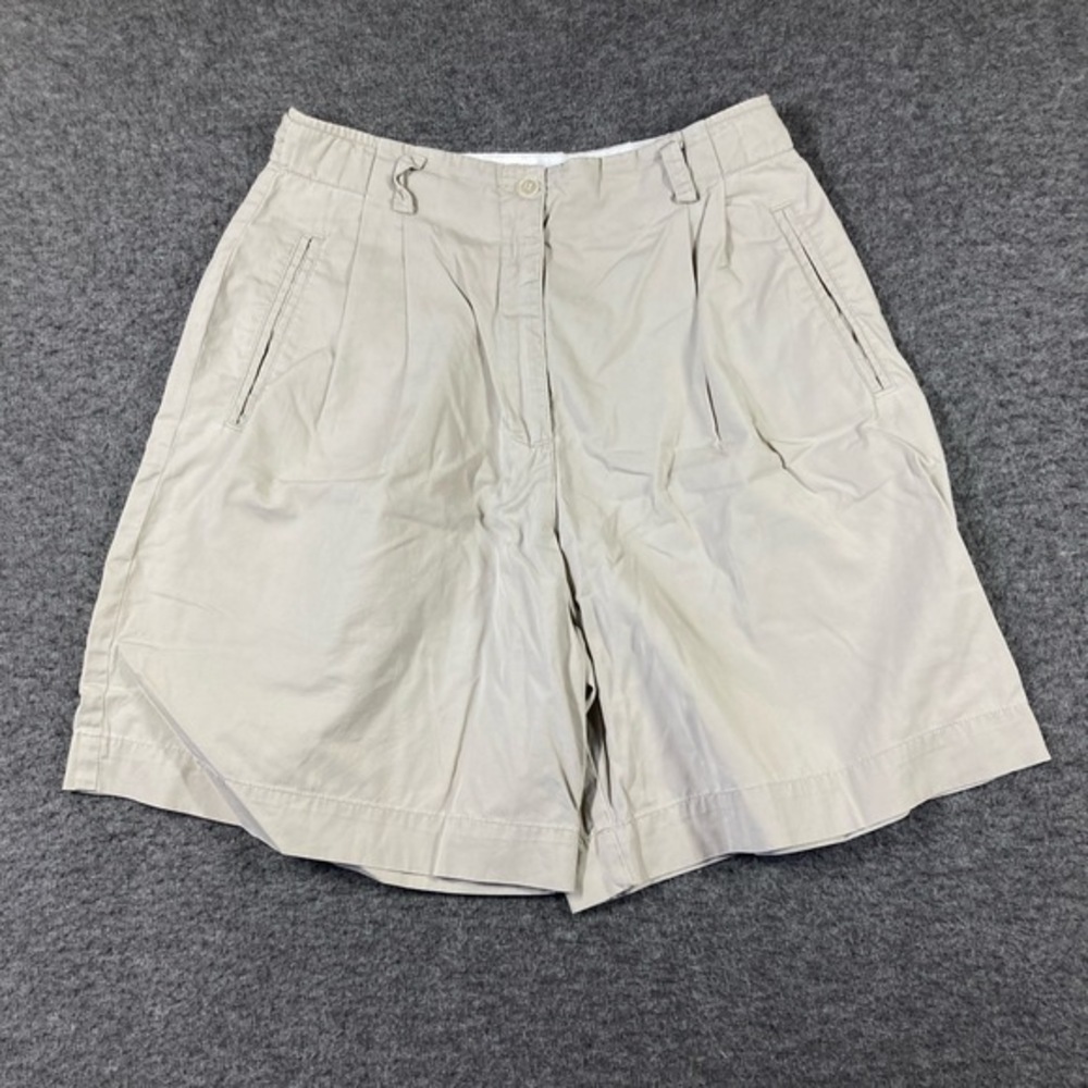 Vintage Lizsport Walking‎ Shorts Womens 10 Beige Pleated Classic Preppy Baggy
